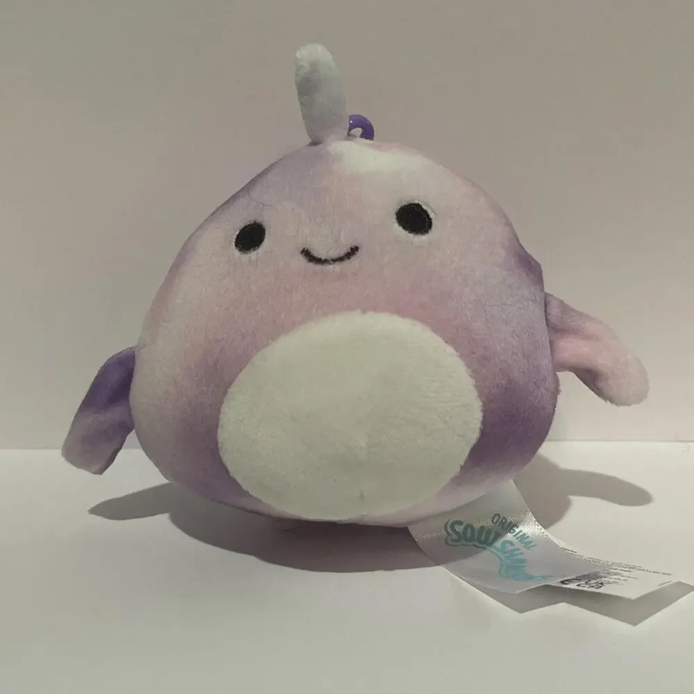 NEW 3.5” “Nabila the Narwhal” Kellytoy Squishmallows Plush Clip-On!